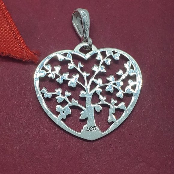 Silver 925 Heart-Shaped Tree of Life Pendant - Picture 4 of 6